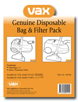 Vax Disposable Bag & Filter Pack - 90740